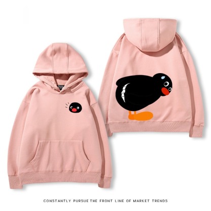 企鵝Pingu 秋冬新款 親子情侶裝連帽衛衣
