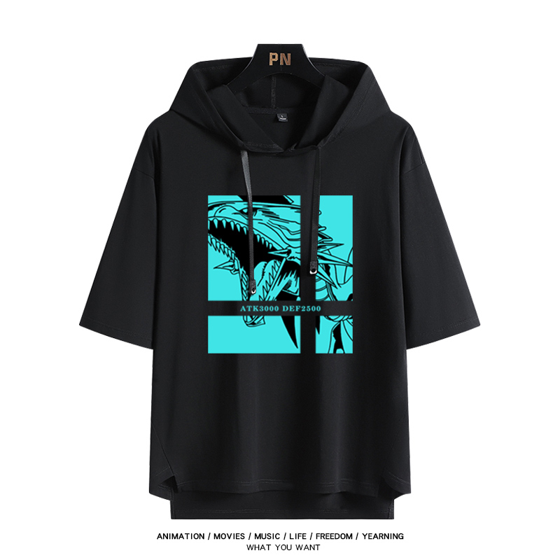 遊戲王 青眼白龍 連帽短袖T恤-ZUIHANG SHOP