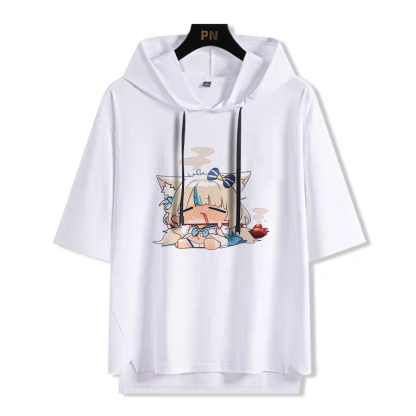 YouTuber 虛擬主播 Sameko Saba 鯊魚子 連帽短袖T恤-ZUIHANG SHOP