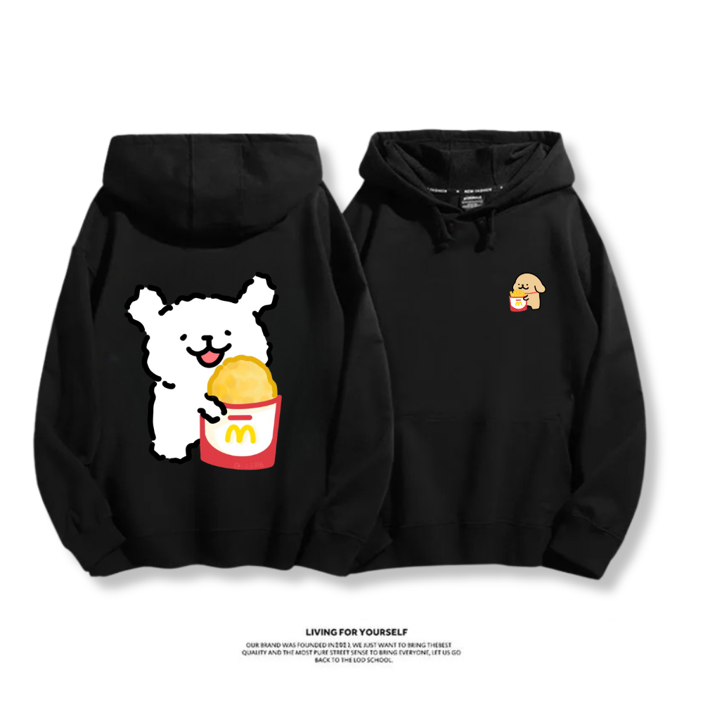 線條小狗 2025秋冬新款 親子情侶男女連帽衛衣