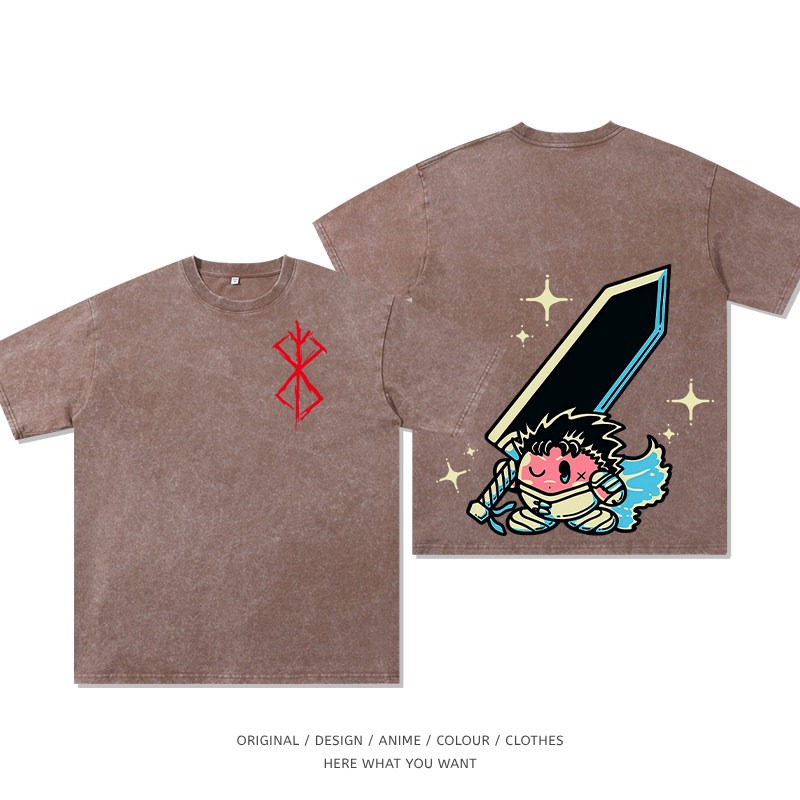 星之卡比 x 烙印勇士水洗做舊T恤