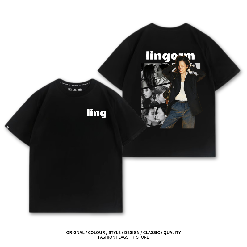 LINGORM 2025親子情侶男女同款 印花短袖T恤