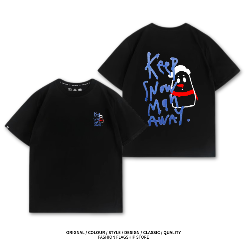 LINGORM 2025親子情侶男女同款 印花短袖T恤