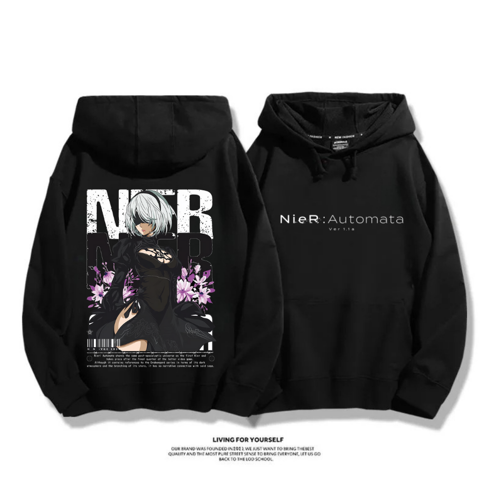 尼爾自動人形 秋冬新款 親子情侶裝連帽衛衣