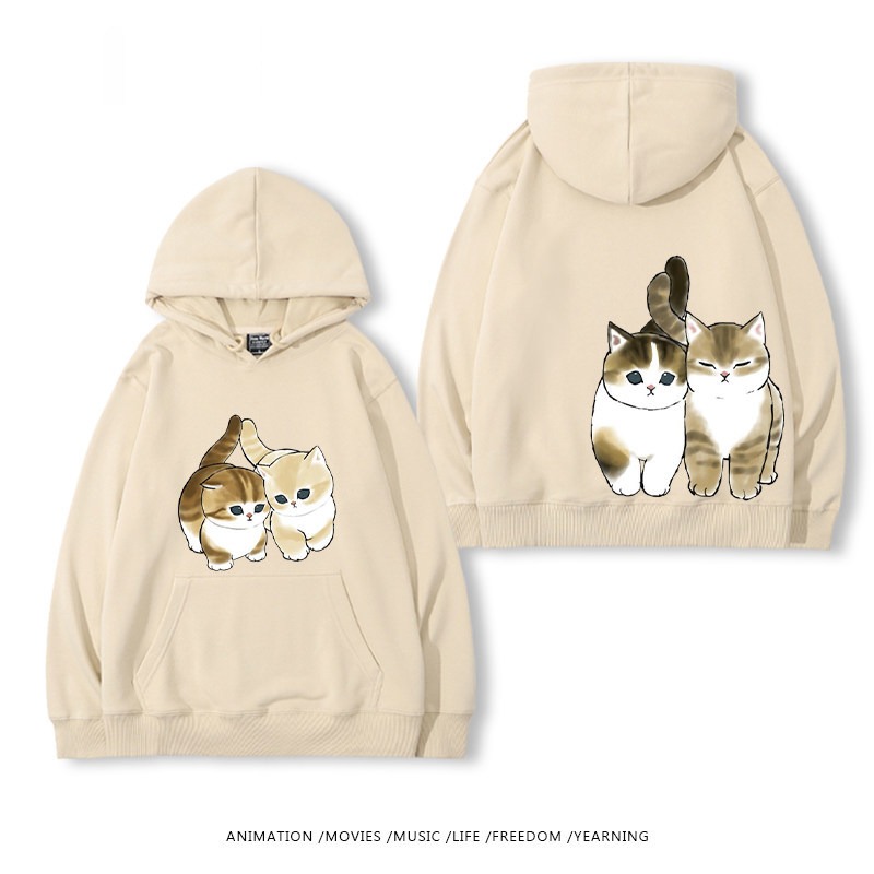 貓福珊迪猫咪可爱印花連帽衛衣