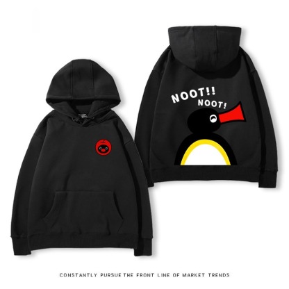 企鵝Pingu 秋冬新款 親子情侶裝連帽衛衣