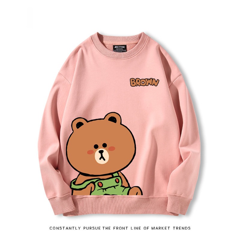 布朗熊可妮兔 秋冬新款 親子情侶裝圓領長袖