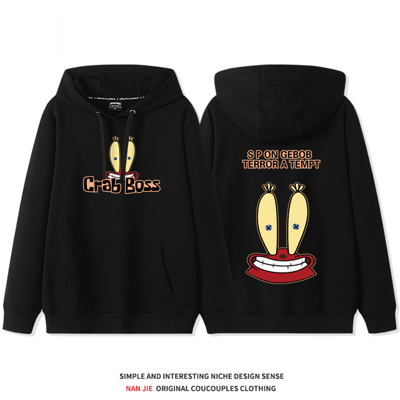 海綿寶寶聯名 2025秋冬新款 親子情侶裝連帽衛衣