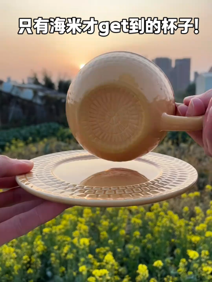 海賊王路飛草帽造型馬克杯｜創意動漫陶瓷咖啡杯碟組｜家用可愛杯子