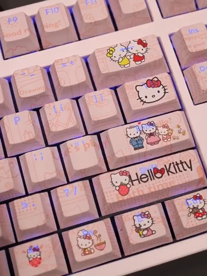凱蒂貓Hello Kitty透光RGB108鍵標準配列衛星軸鍵帽