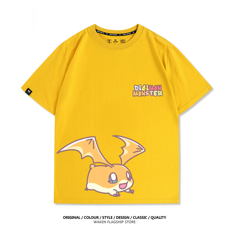 數碼寶貝 2025親子情侶男女同款 印花短袖T恤