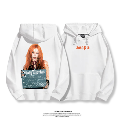 Aespa SYNK 2025秋冬新款 親子情侶男女連帽衛衣