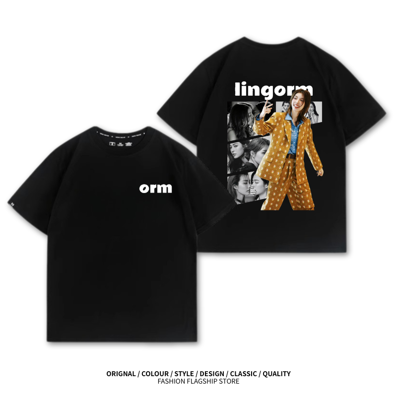 LINGORM 2025親子情侶男女同款 印花短袖T恤