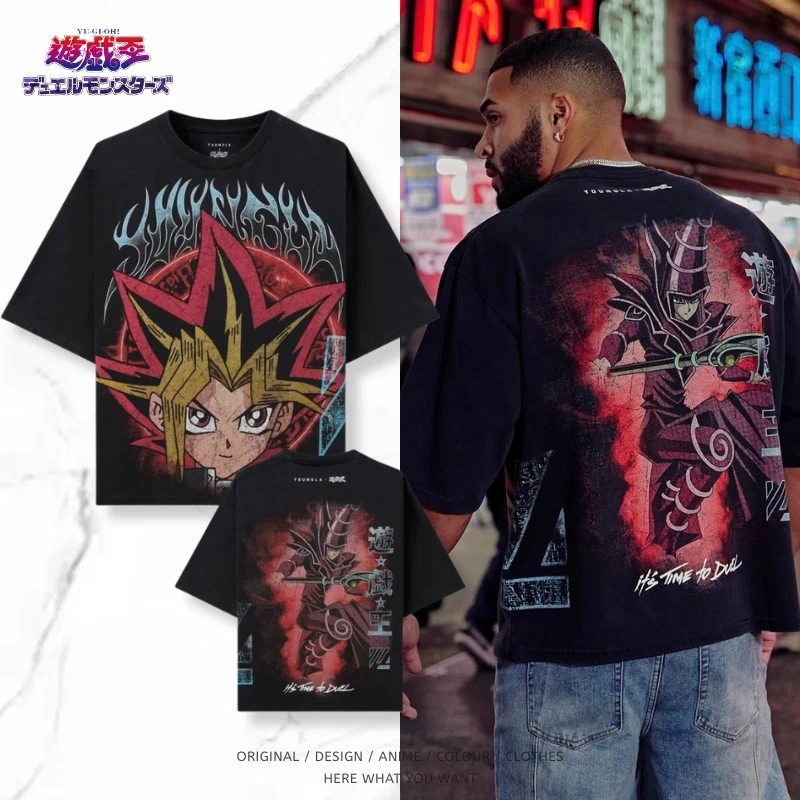 遊戲王 Yu-Gi-Oh! 超大純棉T恤｜慢跑健身運動短袖・潮流休閒上衣