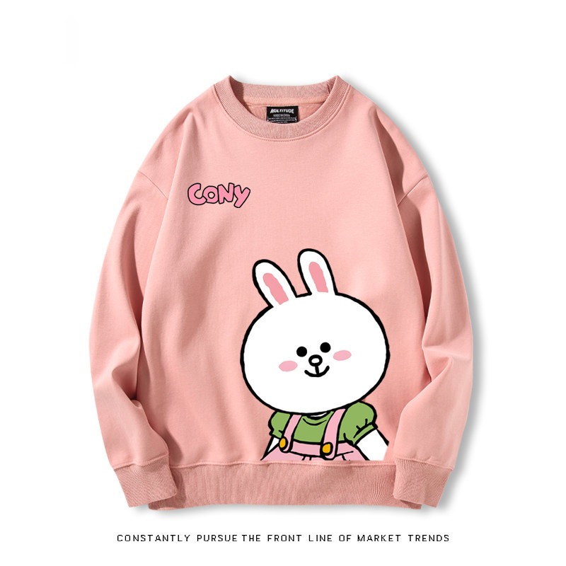 布朗熊可妮兔 秋冬新款 親子情侶裝圓領長袖