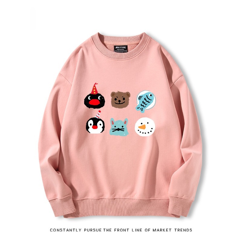 企鵝pingu 秋冬新款 親子情侶裝圓領長袖