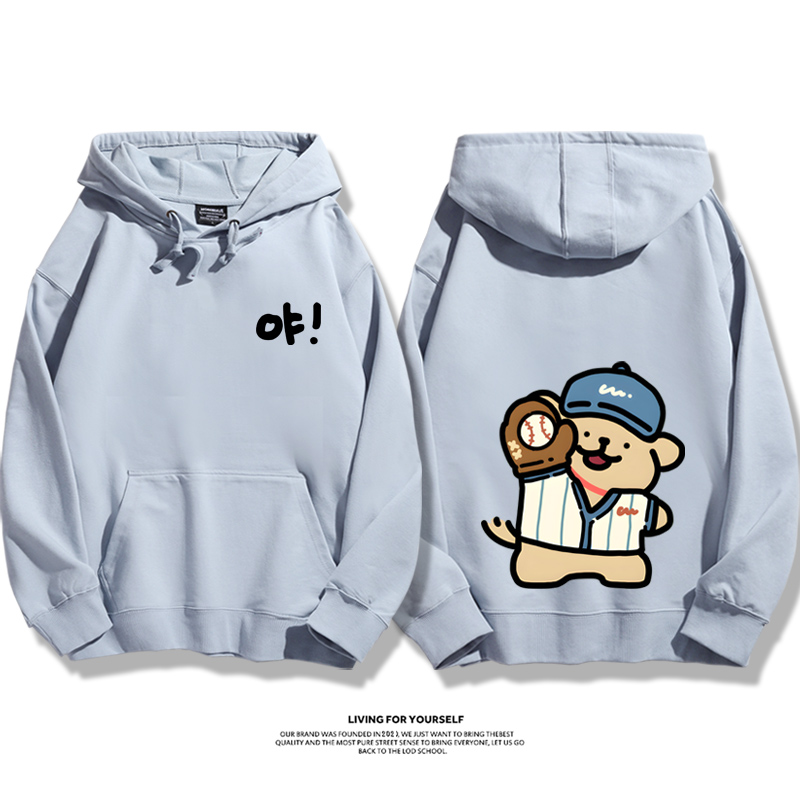 線條小狗新款 親子情侶男女款連帽衛衣-ZUIHANG SHOP