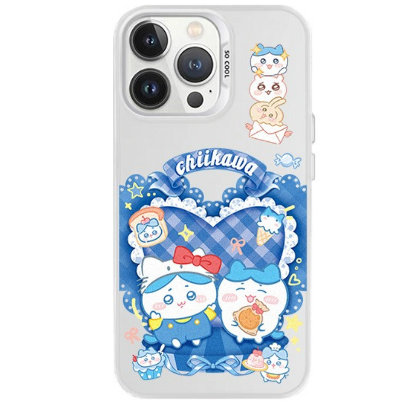 Chiikawa彩銀線條漸變防摔手機殼