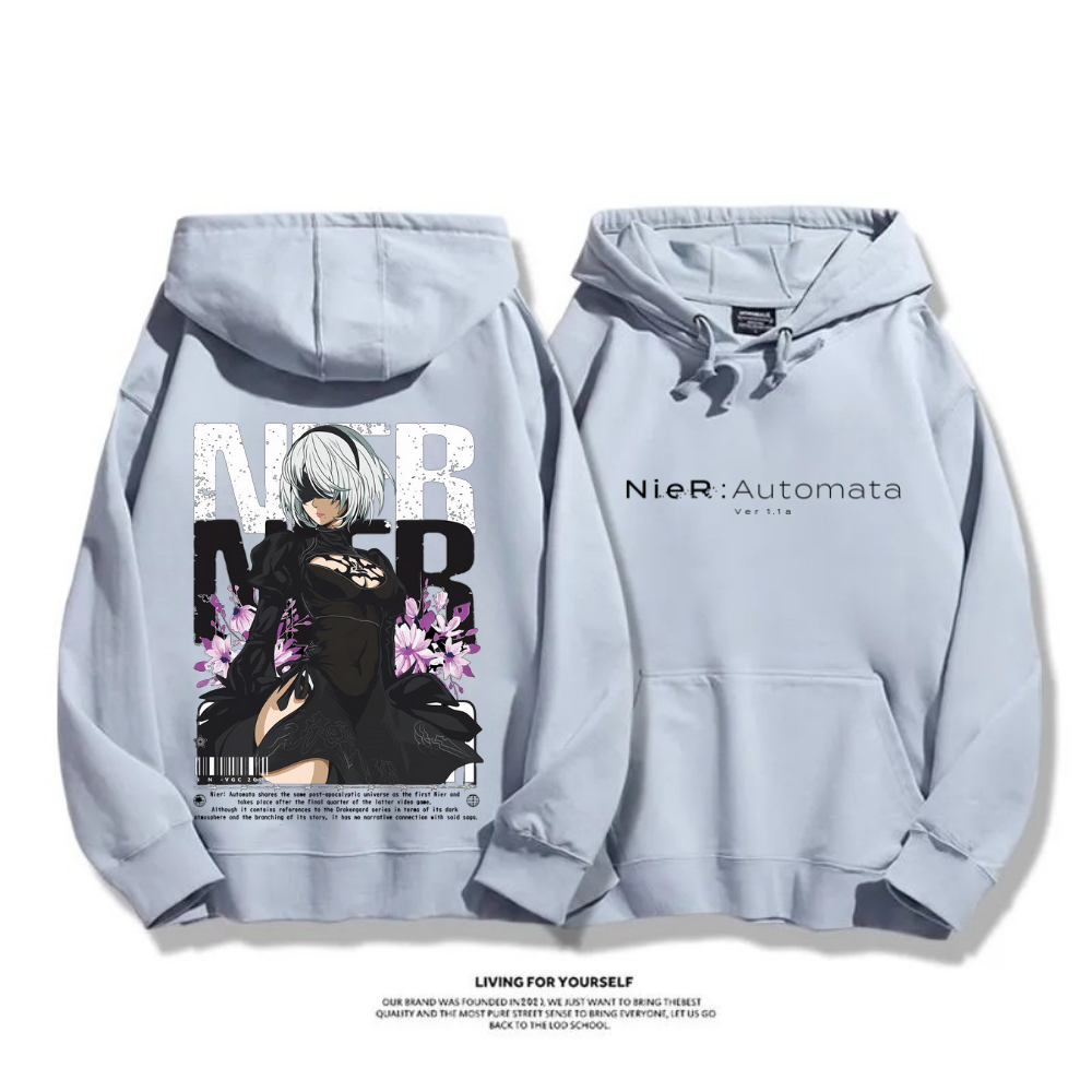 尼爾自動人形 秋冬新款 親子情侶裝連帽衛衣