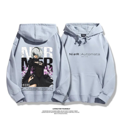 尼爾自動人形 秋冬新款 親子情侶裝連帽衛衣