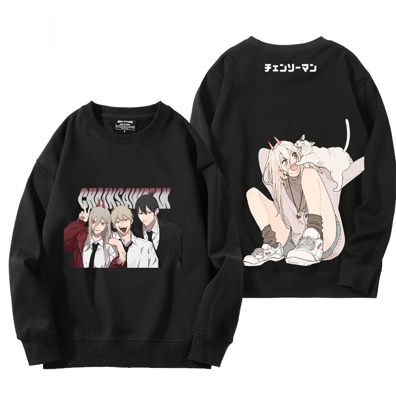 鏈鋸人 秋冬新款 親子情侶裝圓領長袖