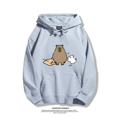 萌系卡皮巴拉x線條小狗新款 親子情侶男女款連帽衛衣-ZUIHANG SHOP