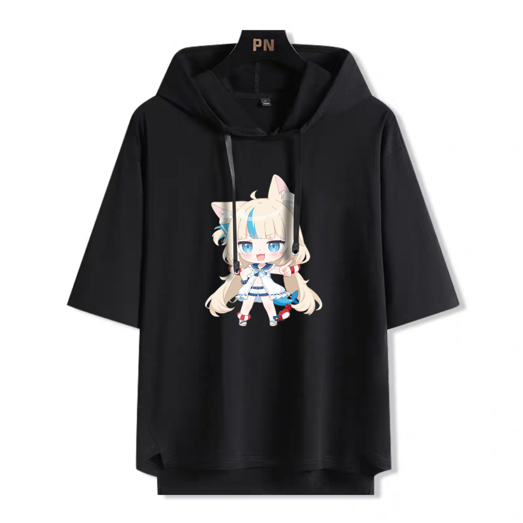 YouTuber 虛擬主播 Sameko Saba 鯊魚子 連帽短袖T恤-ZUIHANG SHOP