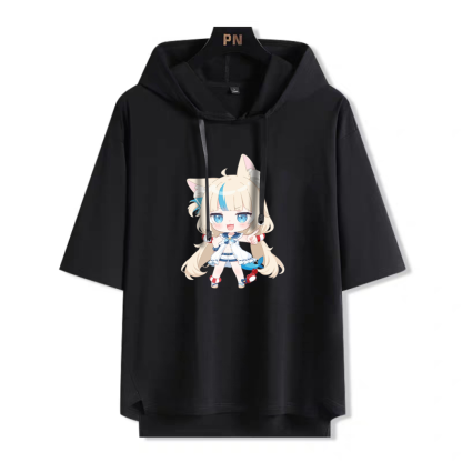 YouTuber 虛擬主播 Sameko Saba 鯊魚子 連帽短袖T恤-ZUIHANG SHOP