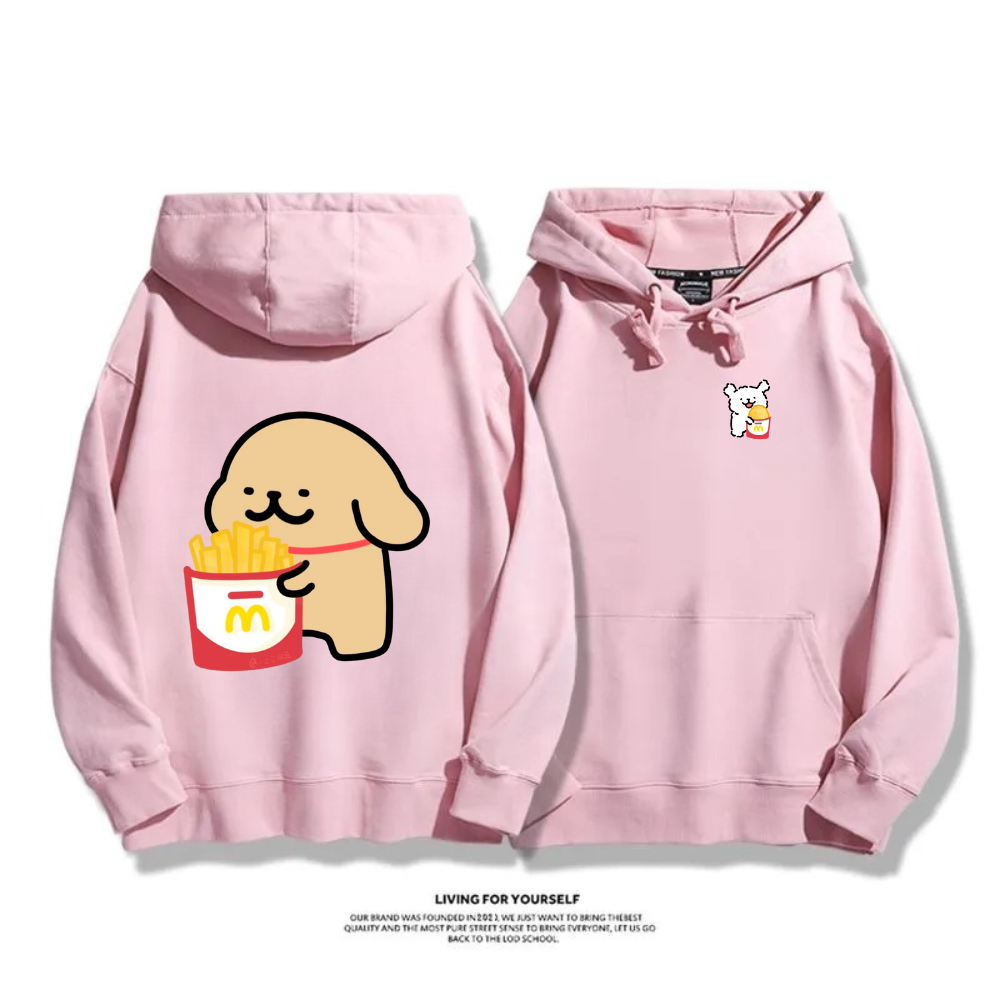 線條小狗 2025秋冬新款 親子情侶男女連帽衛衣