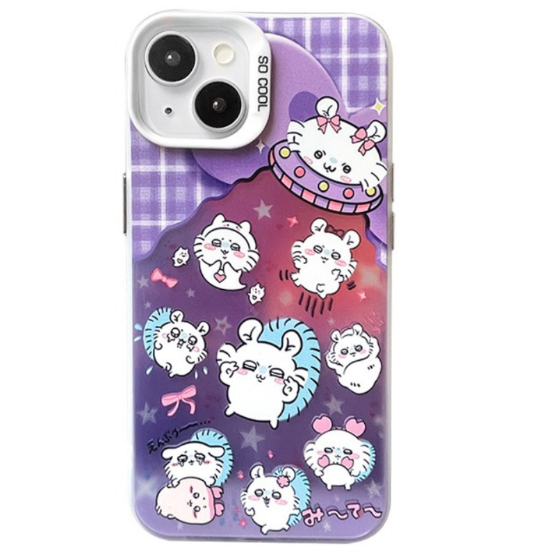 Chiikawa彩銀線條漸變防摔手機殼