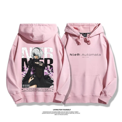 尼爾自動人形 秋冬新款 親子情侶裝連帽衛衣