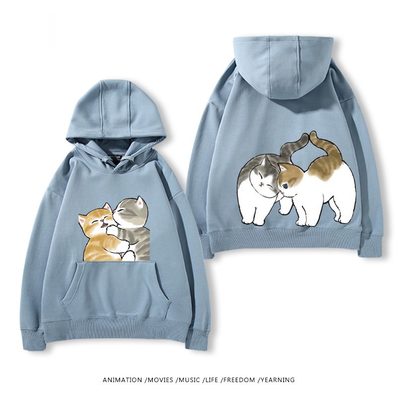 貓福珊迪猫咪可爱印花連帽衛衣