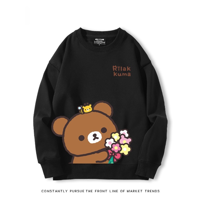 日系拉拉熊 秋冬新款 親子情侶裝圓領長袖