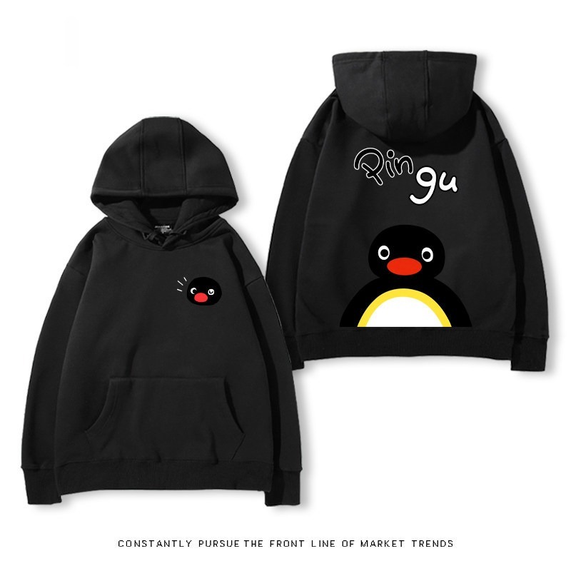 企鵝Pingu 秋冬新款 親子情侶裝連帽衛衣