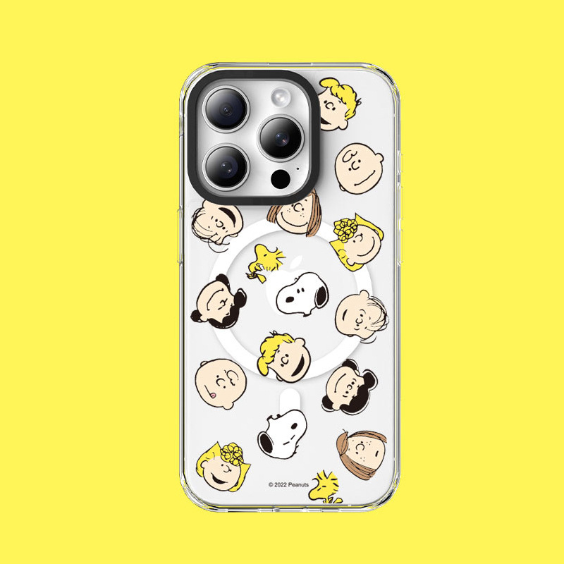 適用蘋果系列 卡通史努比高透防摔磁吸手機殼