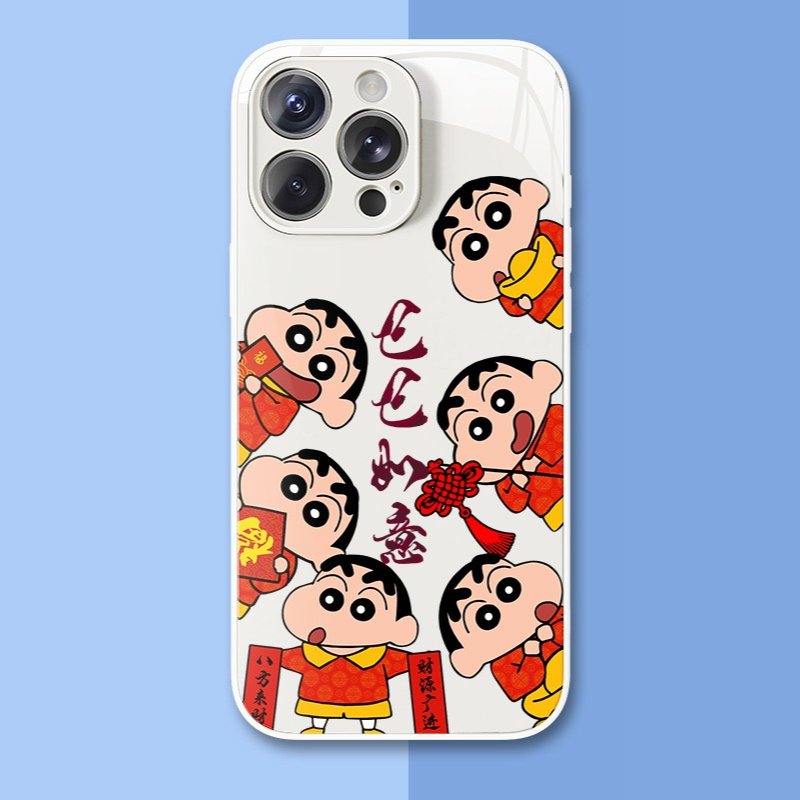 蠟筆小新新款高清全包防摔玻璃殼-ZUIHANG SHOP