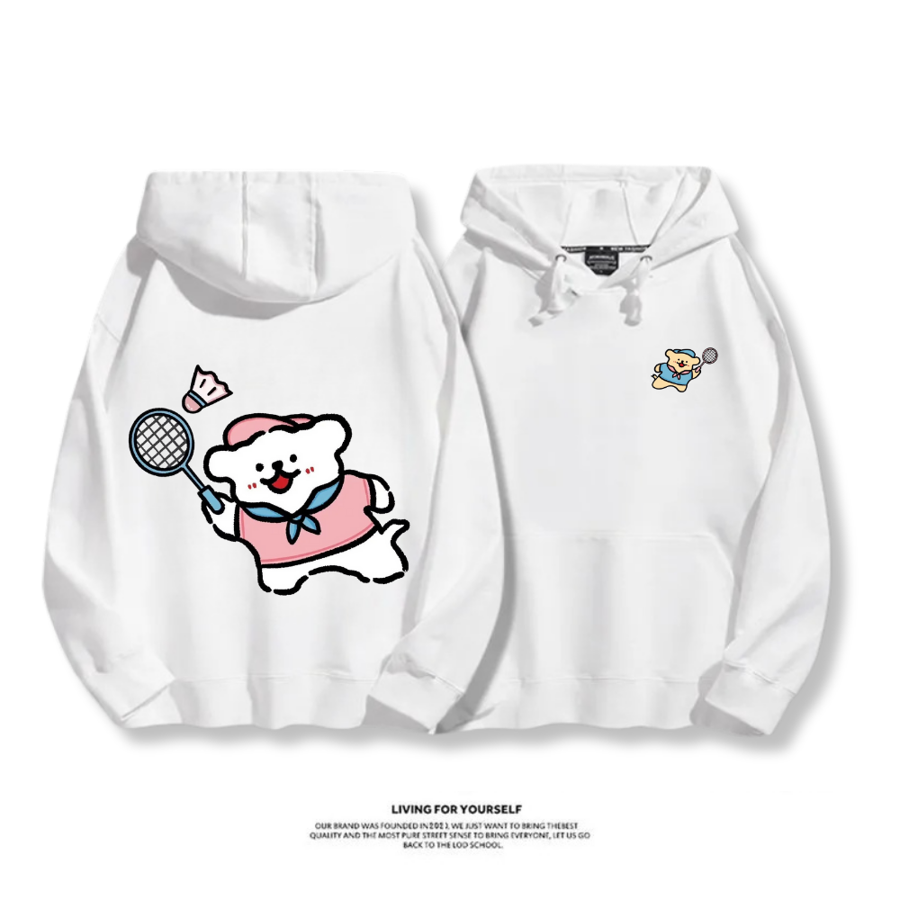 線條小狗 2025秋冬新款 親子情侶男女連帽衛衣