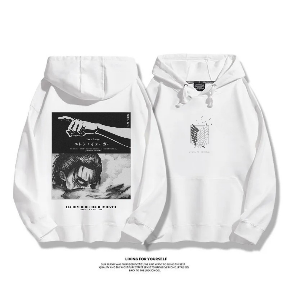 進擊的巨人 艾倫·耶格爾 秋冬新款 親子情侶裝連帽衛衣