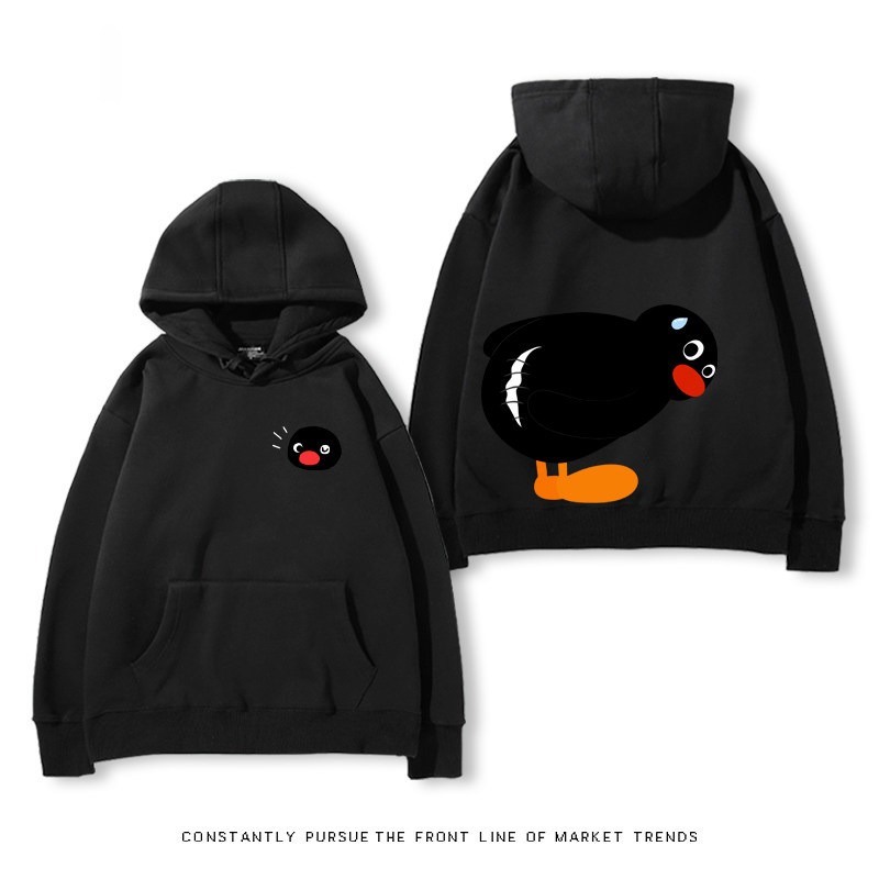 企鵝Pingu 秋冬新款 親子情侶裝連帽衛衣