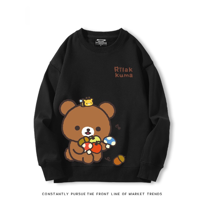 日系拉拉熊 秋冬新款 親子情侶裝圓領長袖