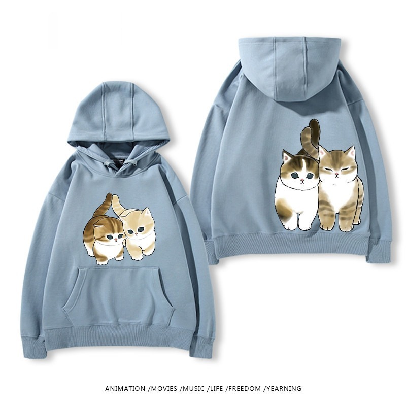 貓福珊迪猫咪可爱印花連帽衛衣