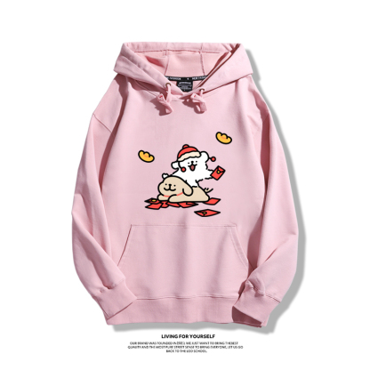 線條小狗新款 親子情侶男女款連帽衛衣-ZUIHANG SHOP