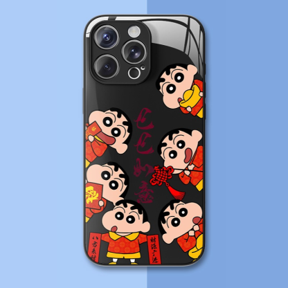 蠟筆小新新款高清全包防摔玻璃殼-ZUIHANG SHOP