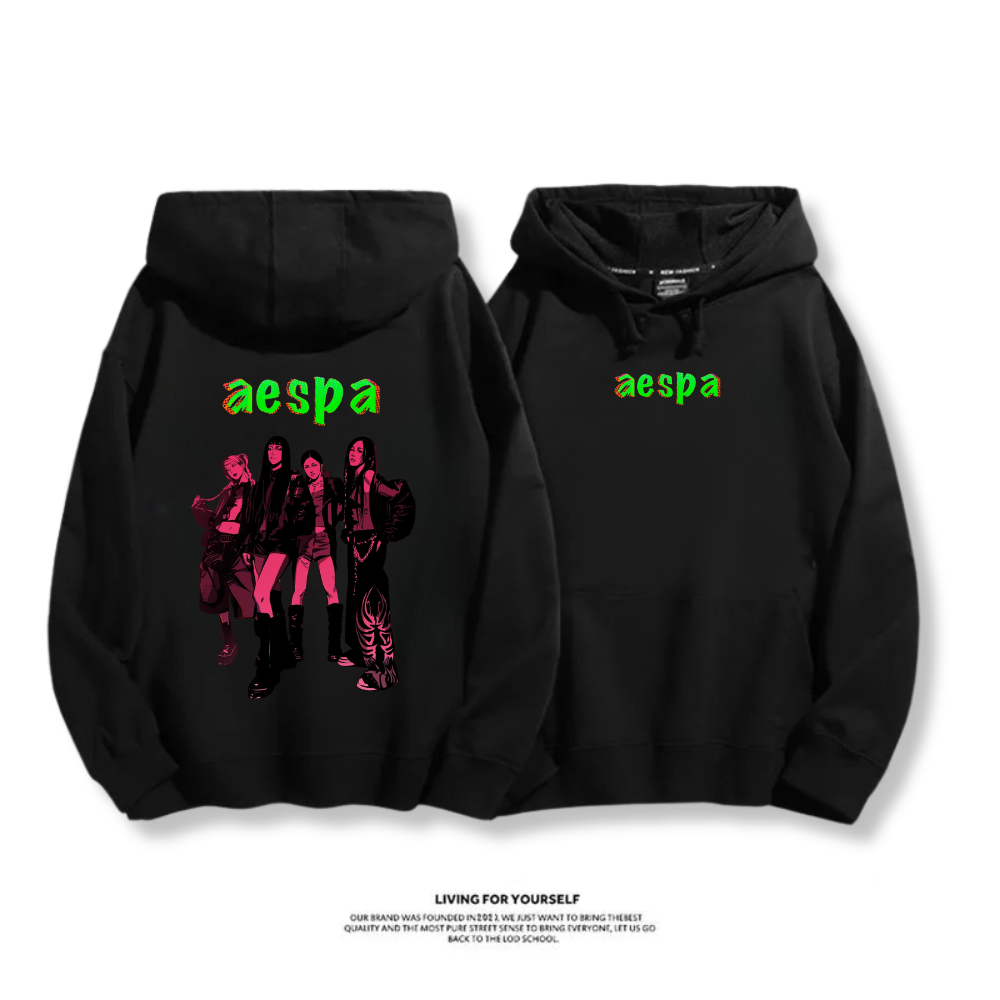 Aespa SYNK 2025秋冬新款 親子情侶男女連帽衛衣