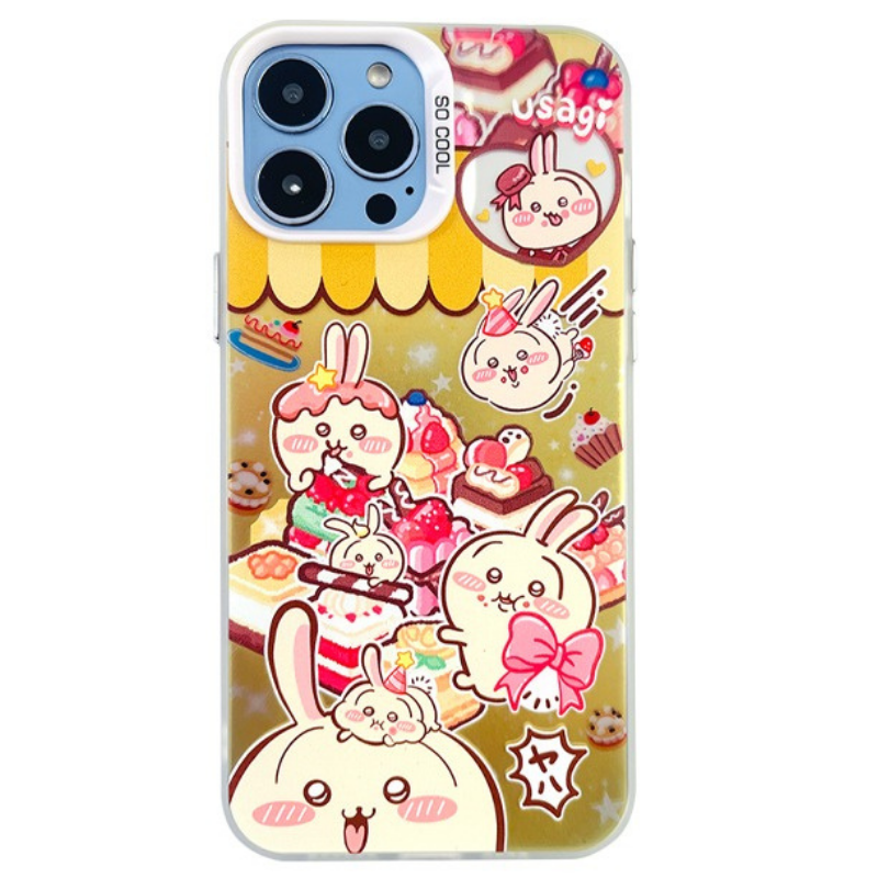 Chiikawa彩銀線條漸變防摔手機殼