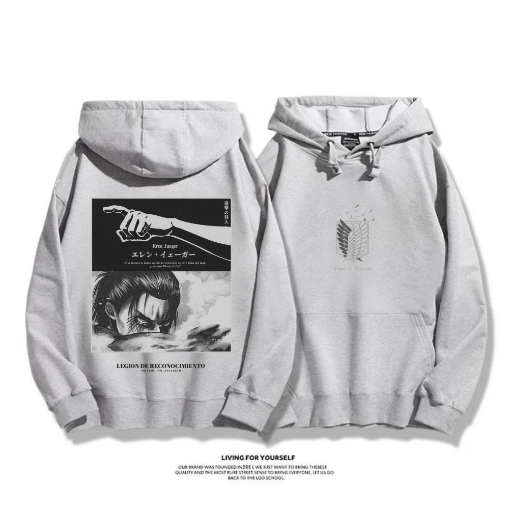 進擊的巨人 艾倫·耶格爾 秋冬新款 親子情侶裝連帽衛衣