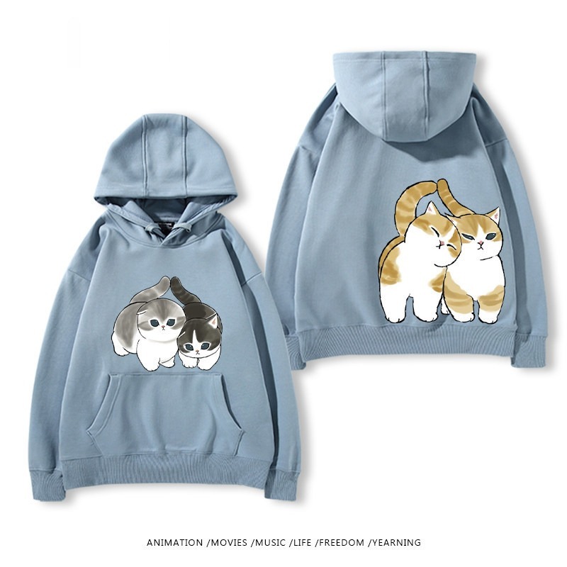 貓福珊迪猫咪可爱印花連帽衛衣