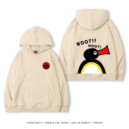 企鵝Pingu 秋冬新款 親子情侶裝連帽衛衣