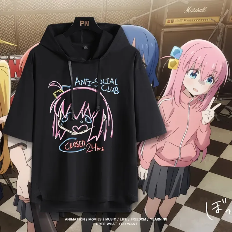 孤獨搖滾新款 親子情侶男女款連帽短袖T恤-ZUIHANG SHOP