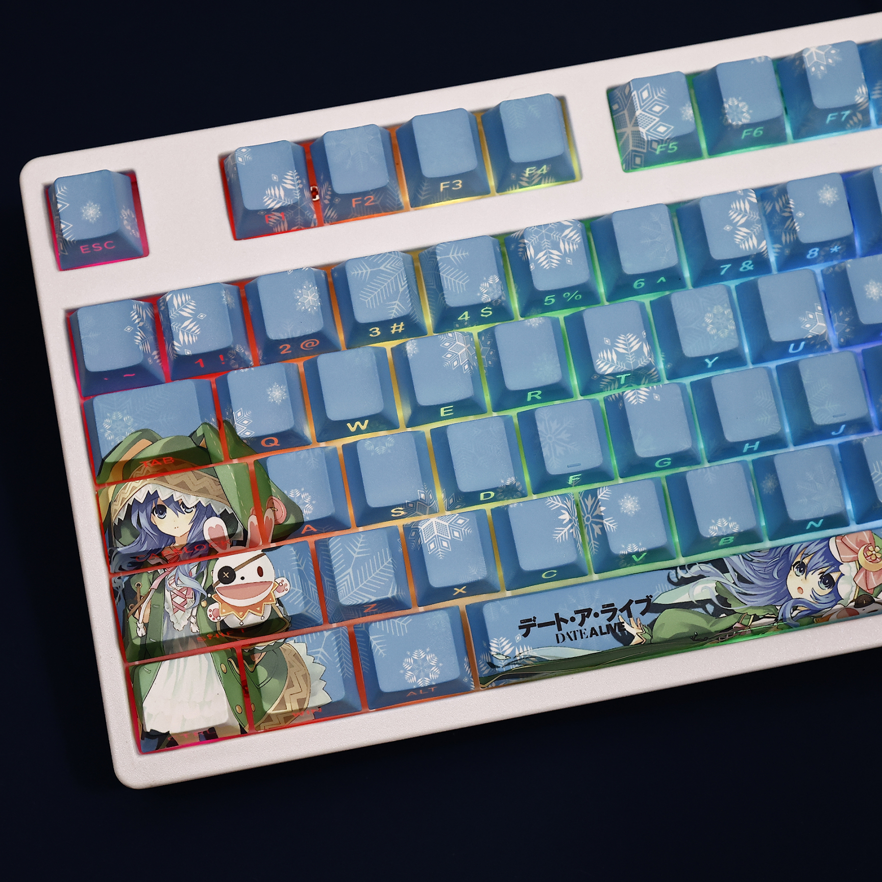 冰芽川四糸乃約會大作戰透光RGB108鍵標準配列衛星軸鍵帽-ZUIHANG SHOP